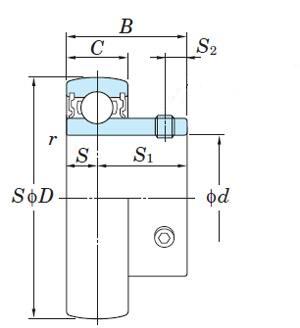 17mm Cylindrical bore SB203 + Pillow Block Cast Housing:vxb:Ball Bearing