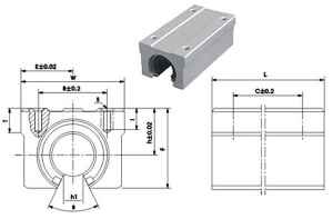 25mm Linear Bearing Twin Block Slide unit Open:vxb:Ball Bearings